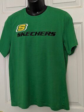 Skechers Shirt Adult Graphic Logo Short Sleeve Men's Size M Green .